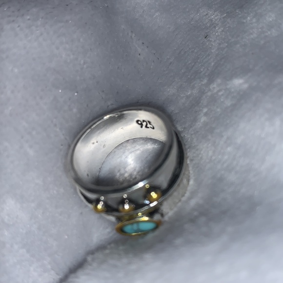 turquoise wide band ring - Picture 3 of 8